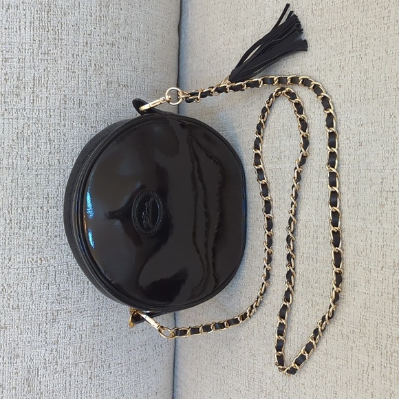 Longchamp Handbags - Longchamp Black Patent Round Crossbody